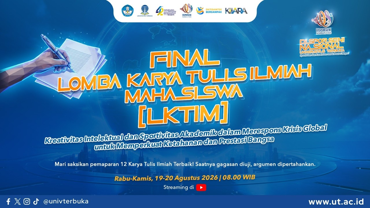 Lomba Karya Tulis Ilmiah Mahasiswa – Disporseni Nasional Universitas Terbuka 2026